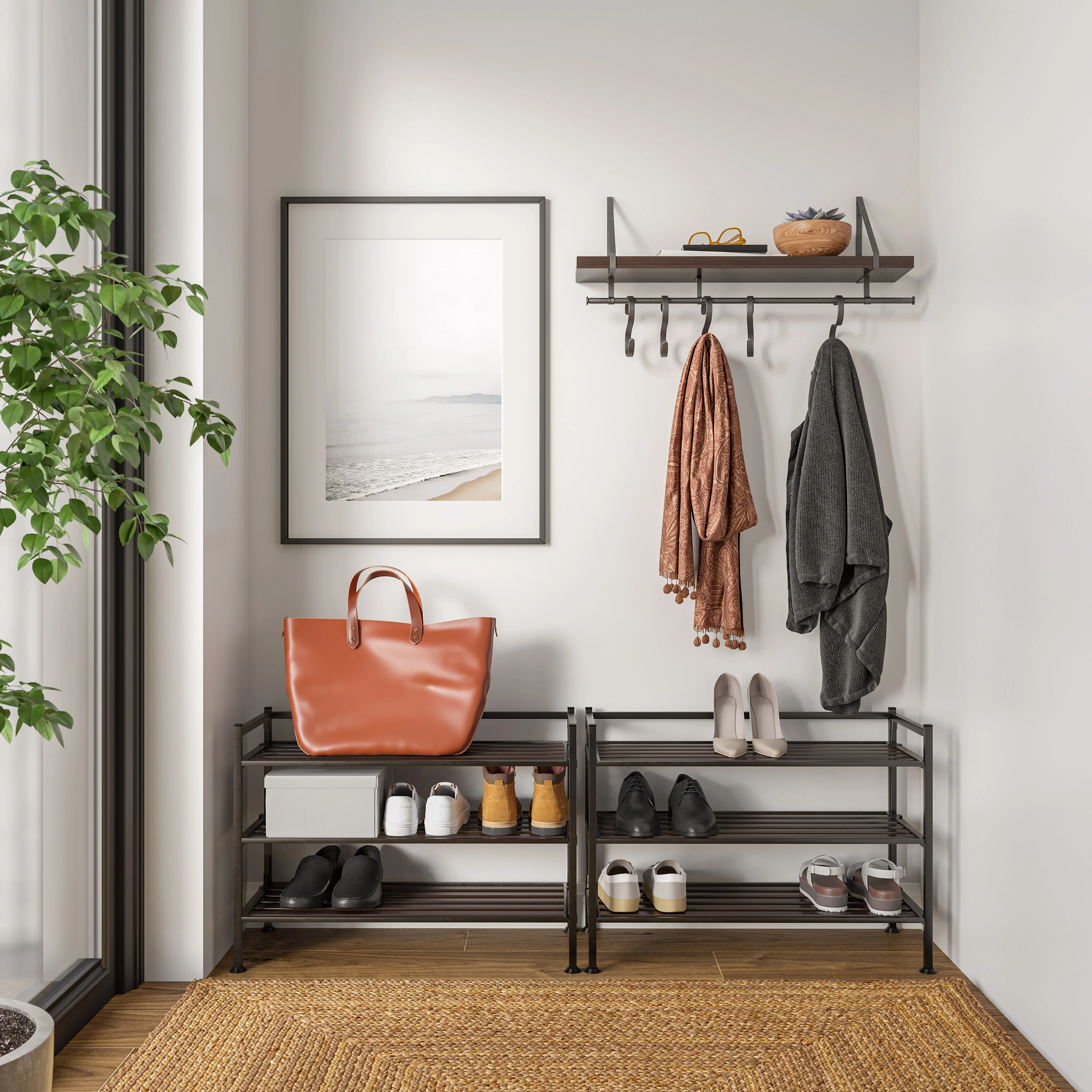 3-Tier Resin Slatted Shoe Rack - Image 24
