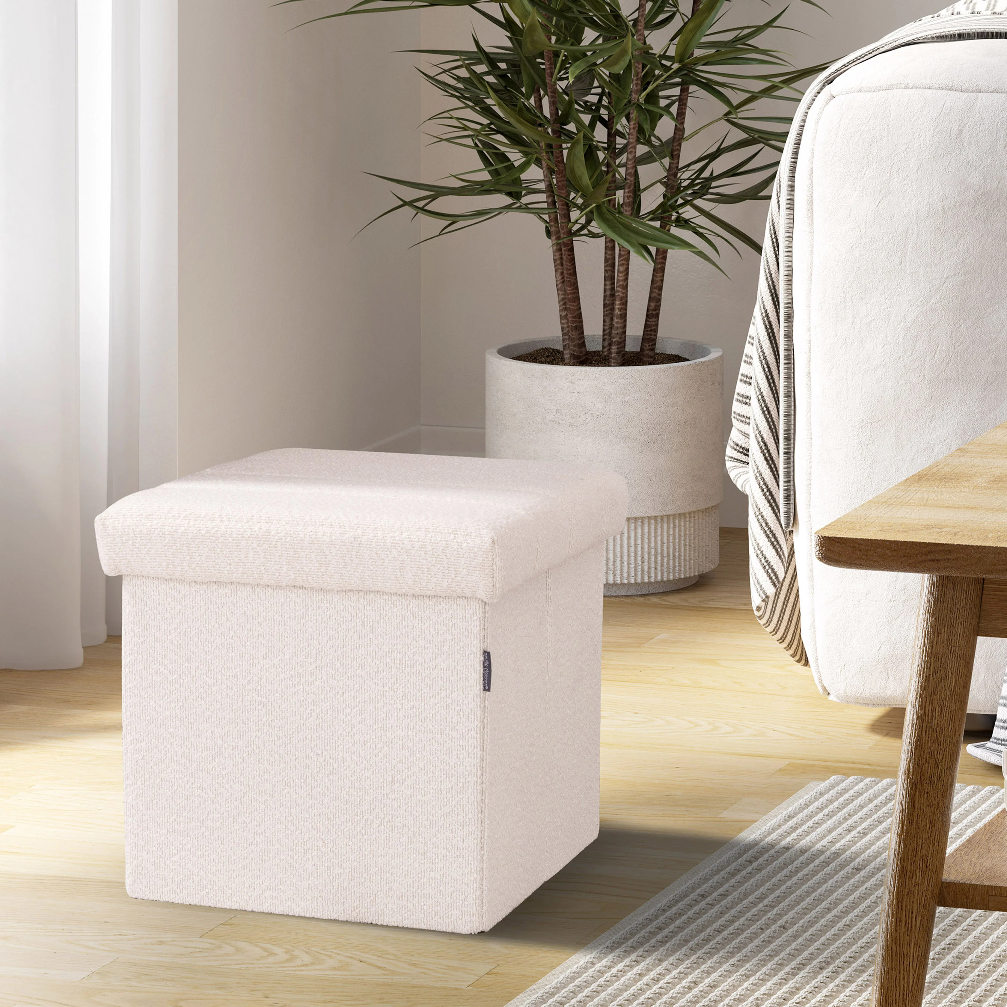 Channel Tufted Storage Ottoman - Image 11
