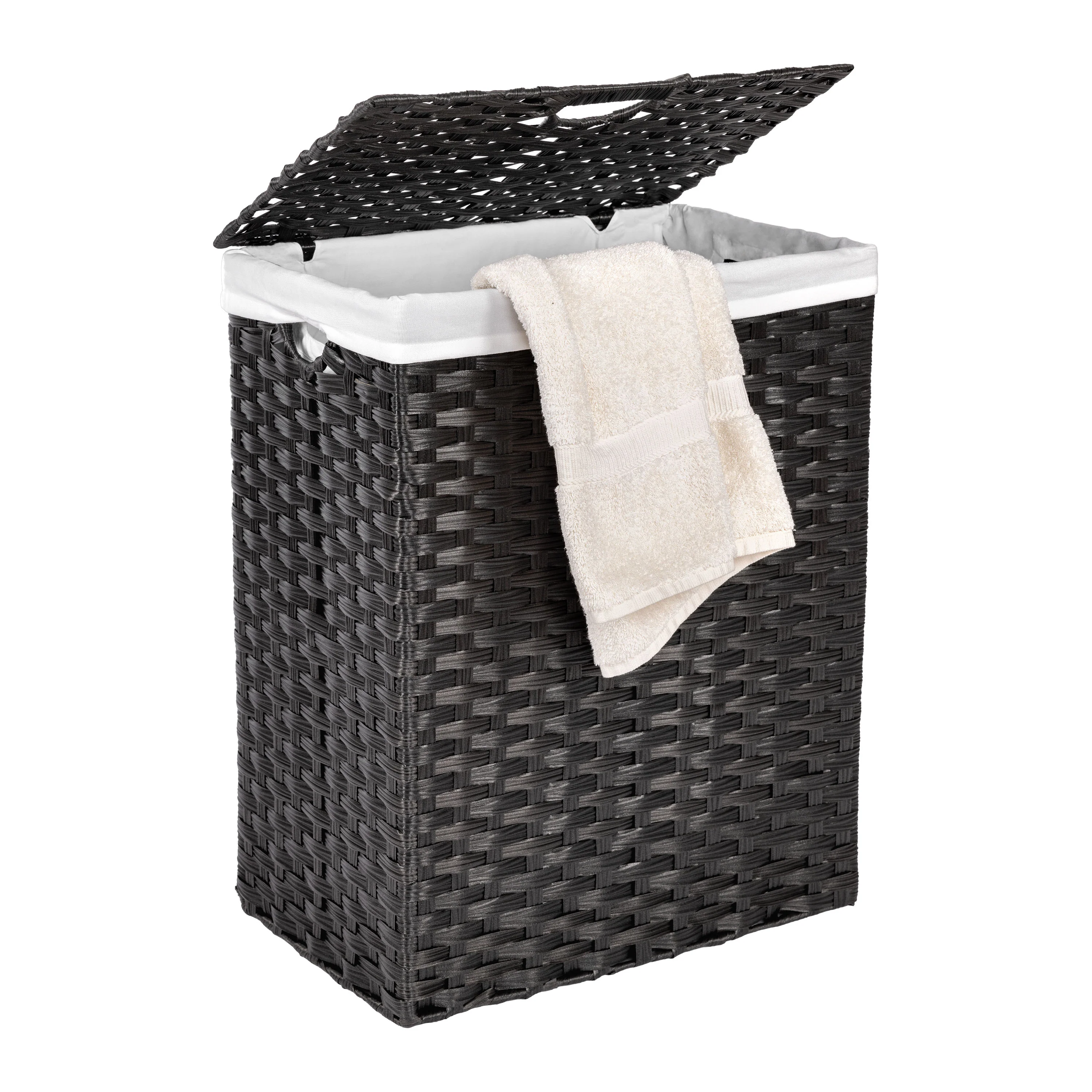 Handwoven Lidded Laundry Hamper - Image 7