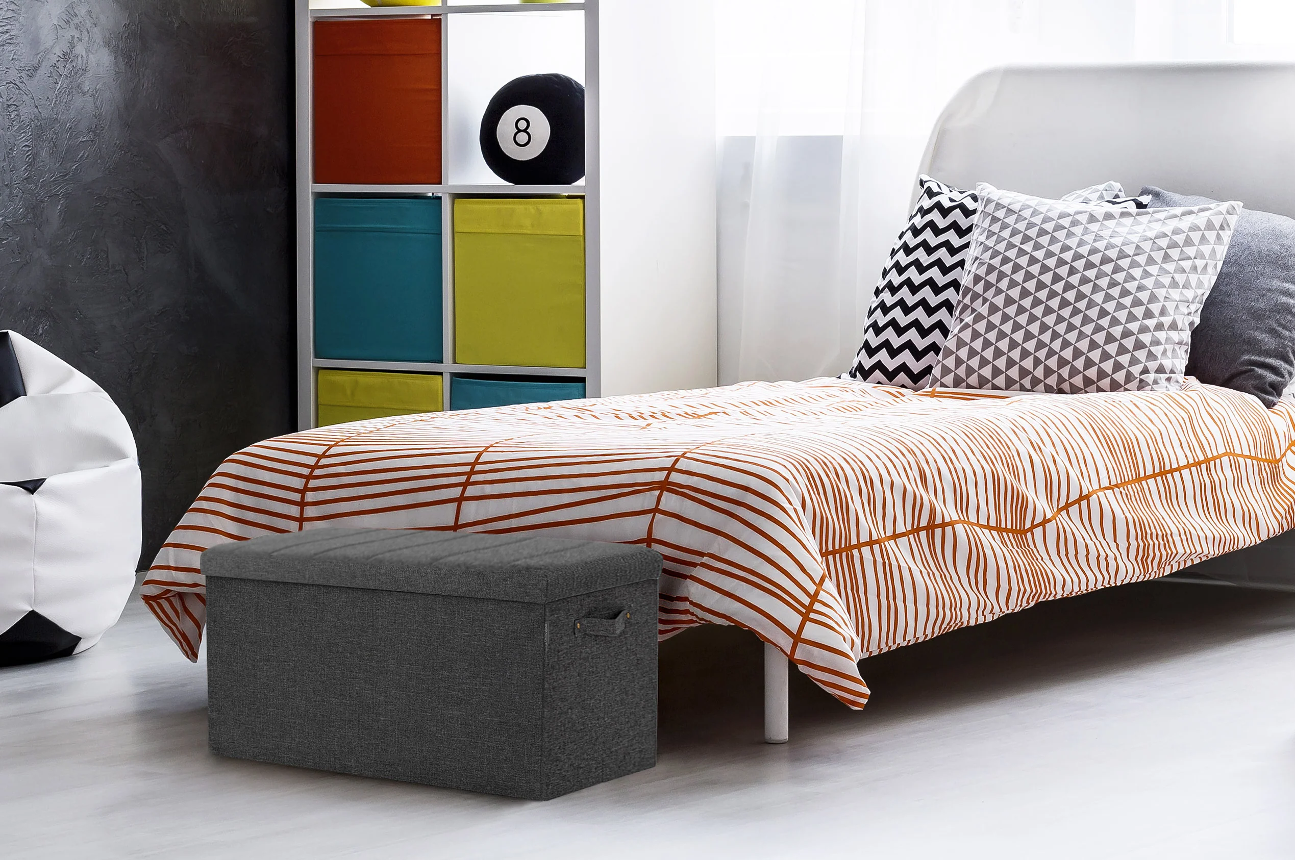 Channel Tufted Storage Trunk with Handles - Image 6