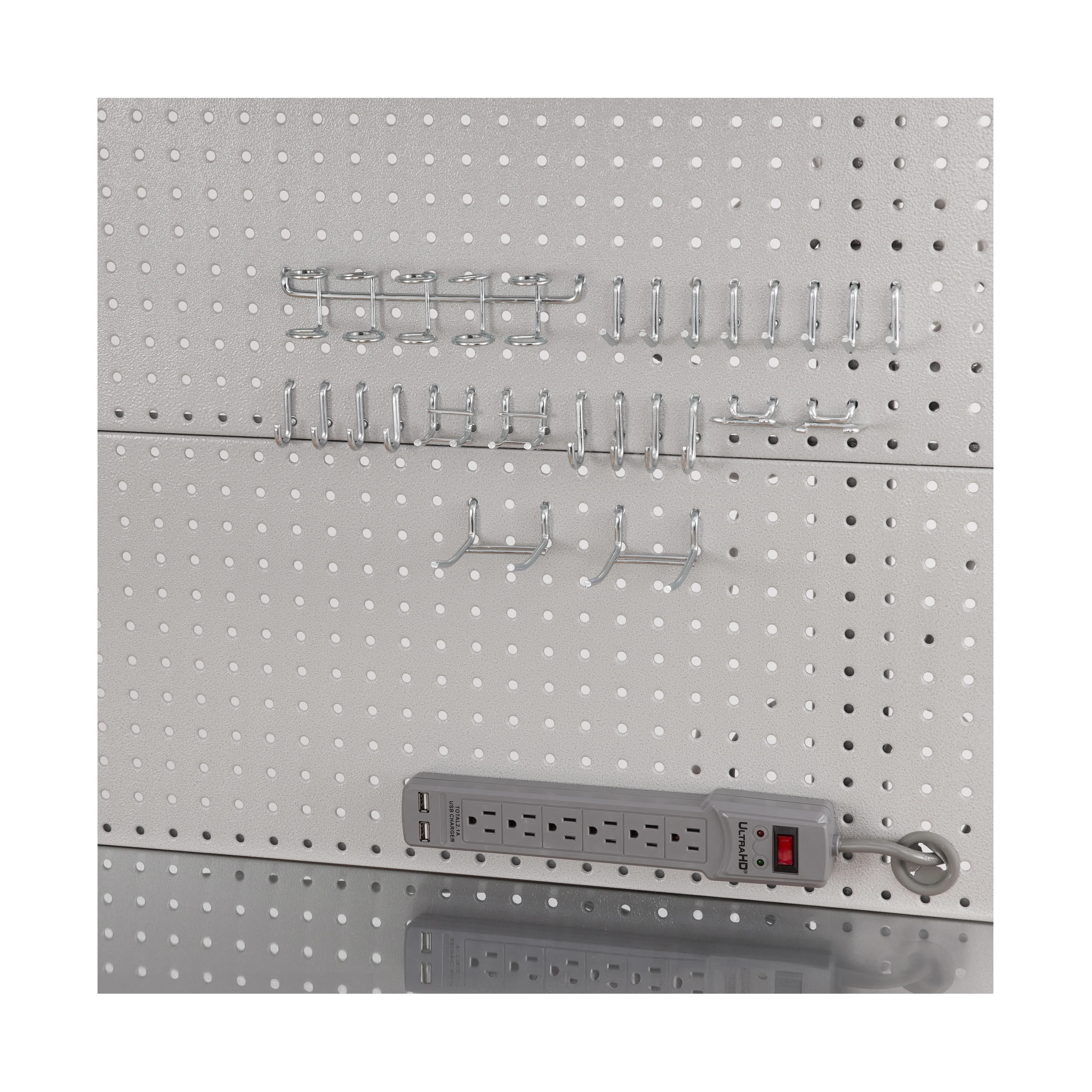 UltraHD® Lighted Workcenter w/ Stainless Steel Top and Pegboard, Granite - Image 13