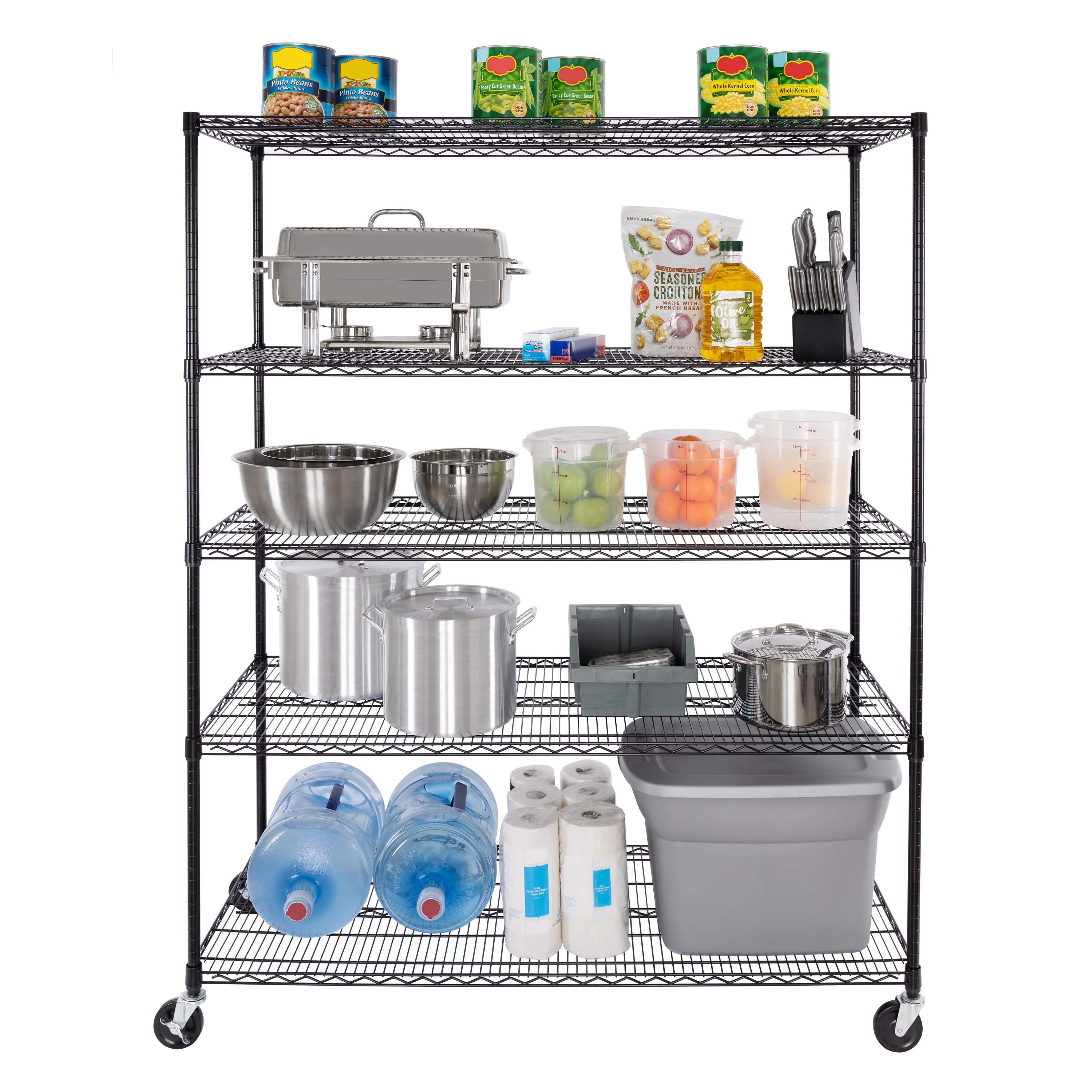 UltraDurable® 5-Tier NSF-Certified Steel Shelving, Black - Image 17