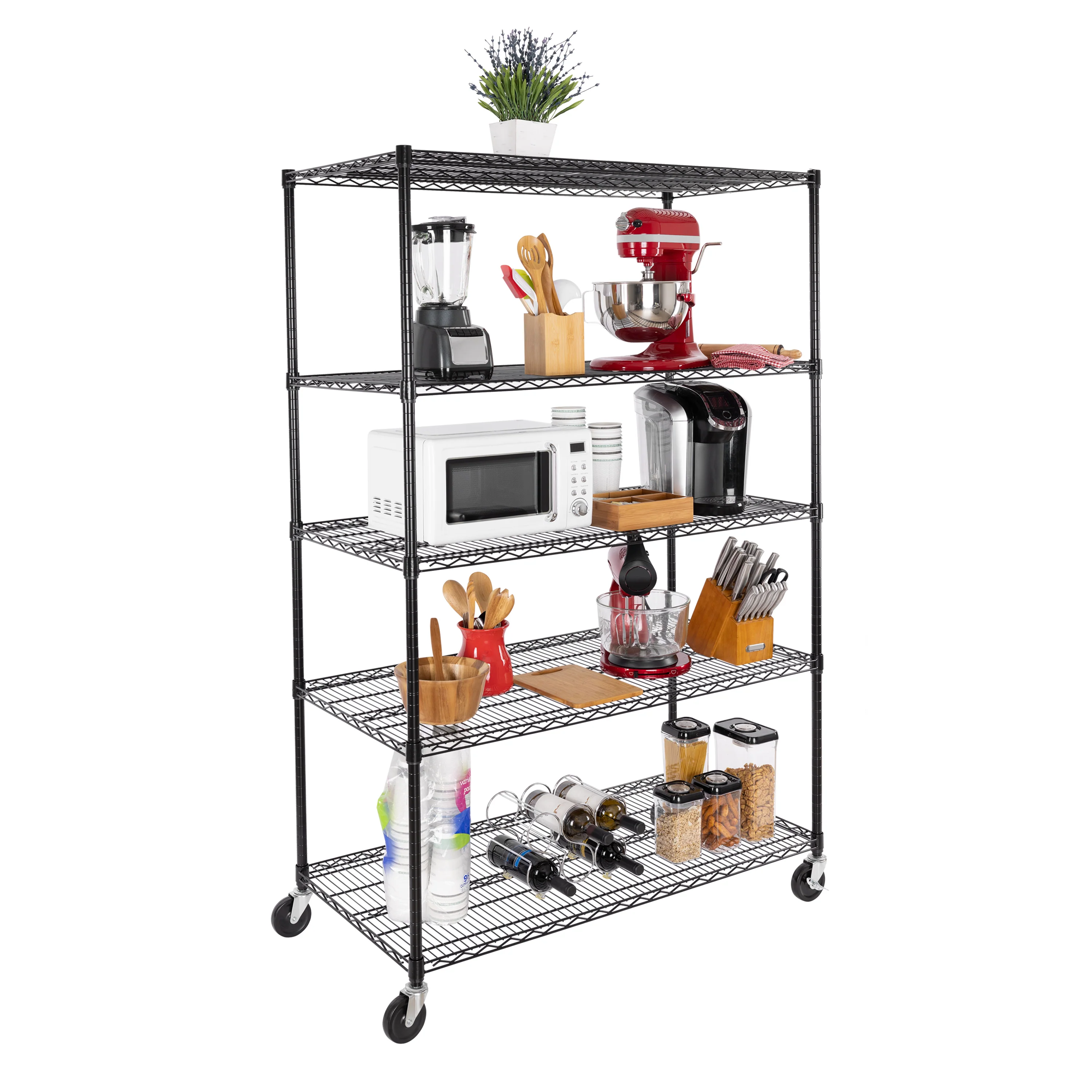 UltraDurable® 5-Tier NSF-Certified Steel Shelving, Black - Image 14