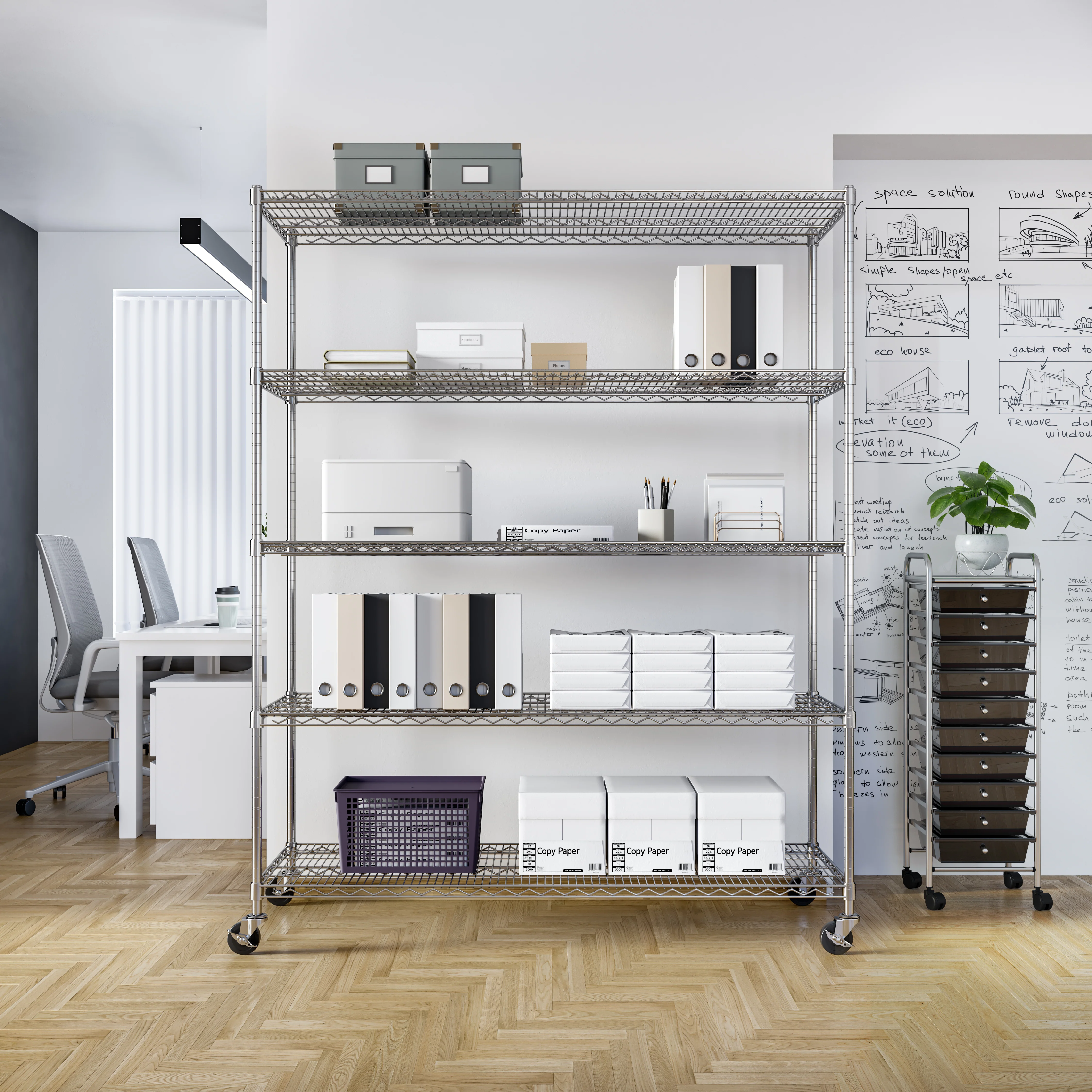 UltraDurable® 5-Tier NSF-Certified Steel Shelving - Image 10