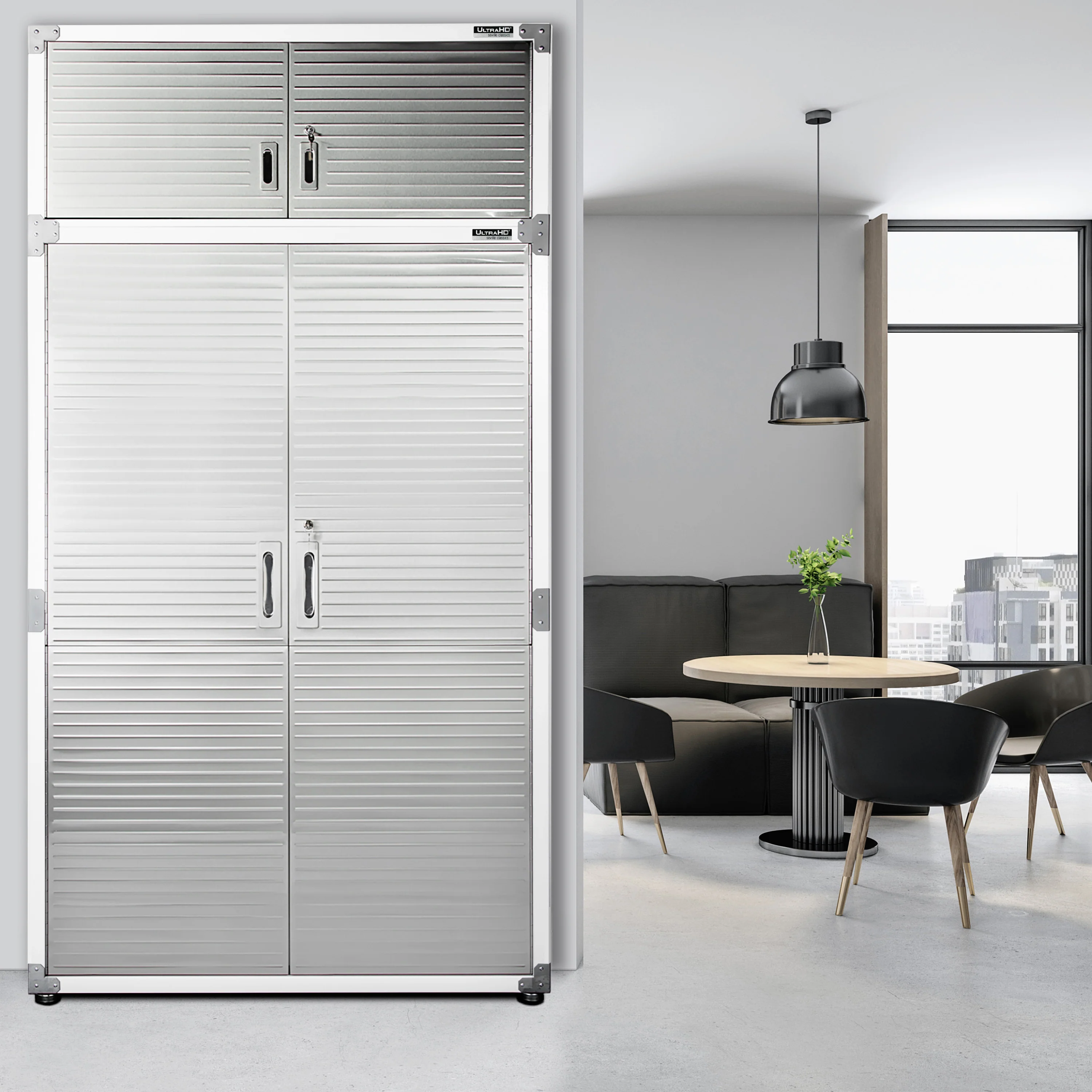 UltraHD® 2-Piece Storage Cabinet Set, White - Image 11