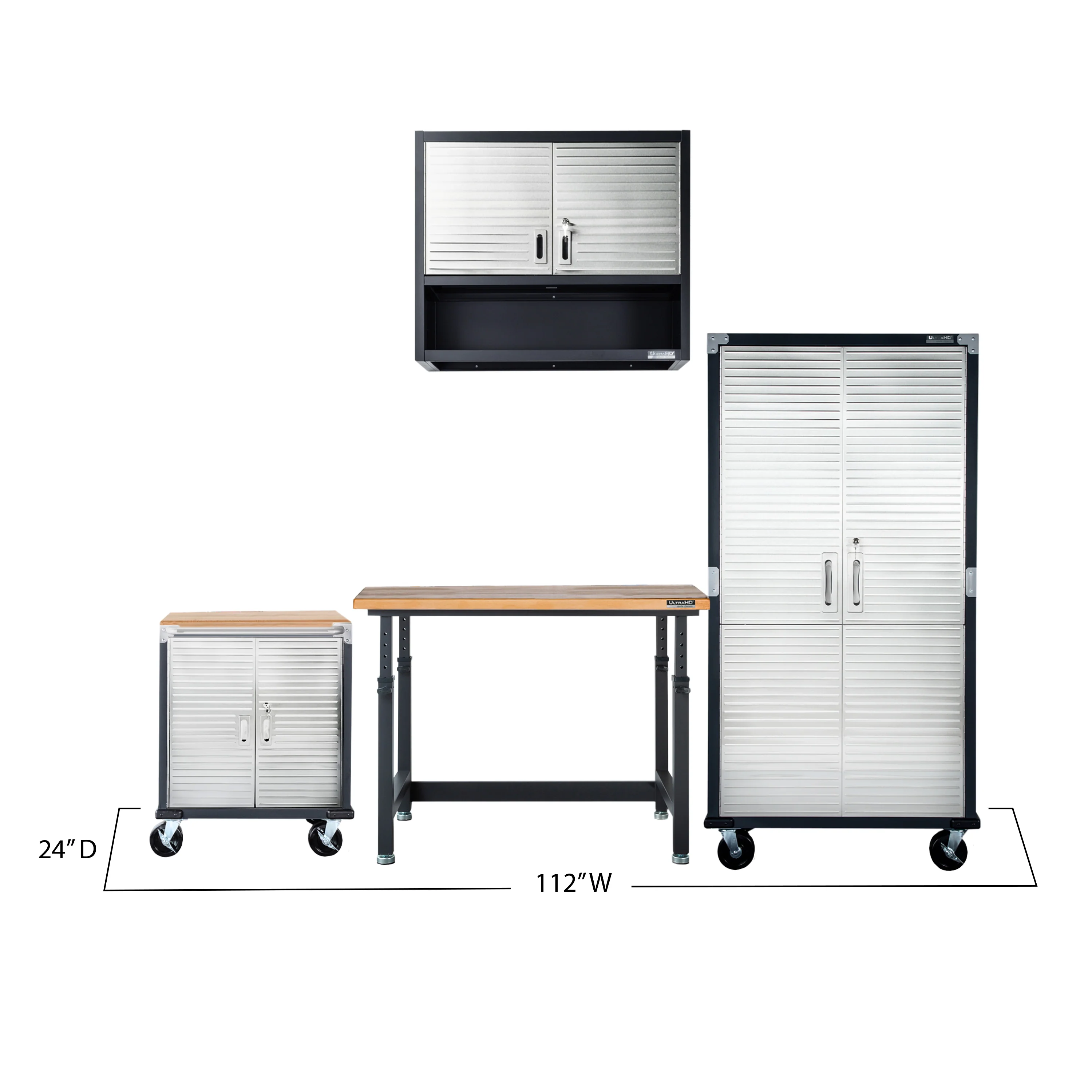 UltraHD® 4-Piece Storage Cabinet System with Workbench - Image 9