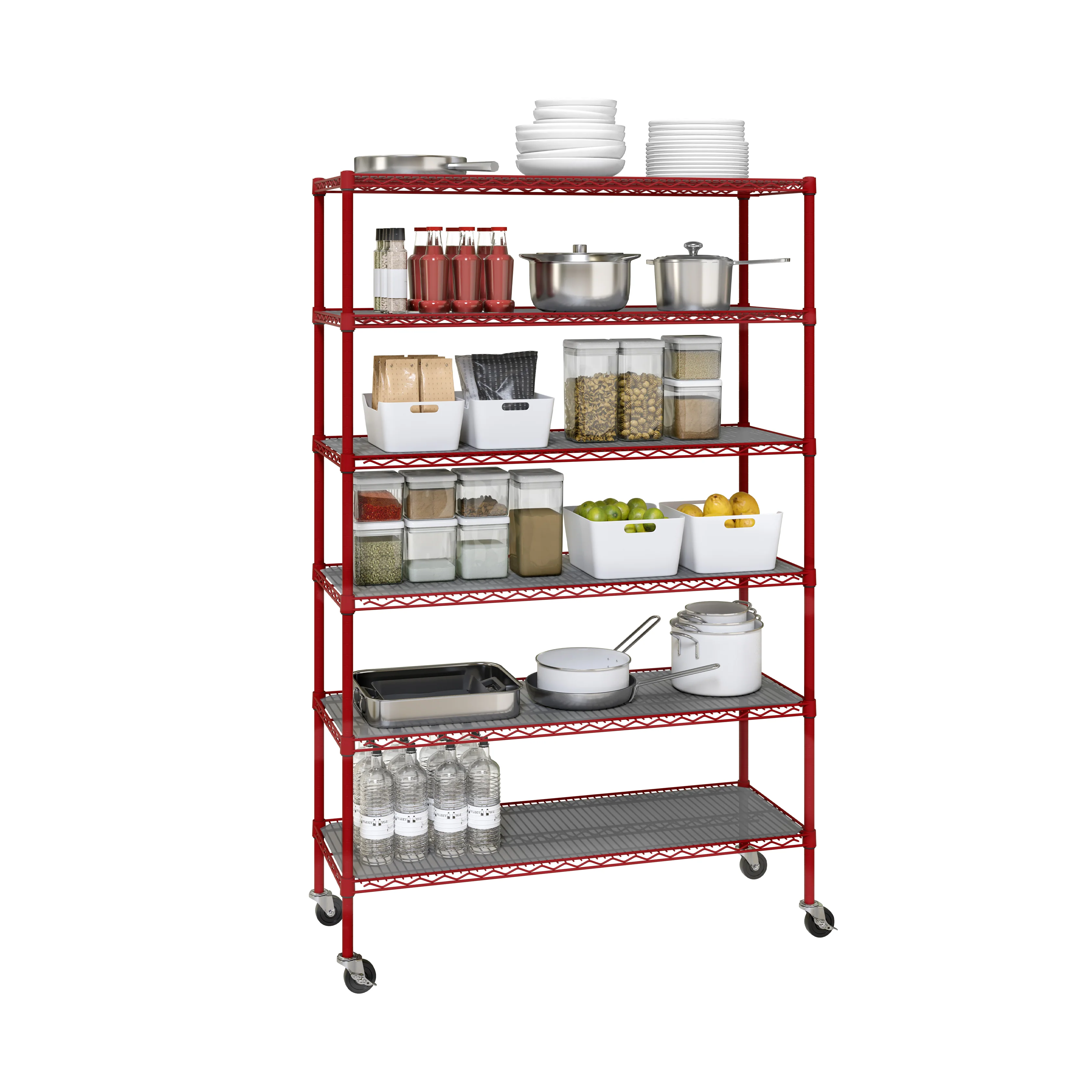 UltraDurable® 6-Tier NSF-Certified Steel Shelving with Shelf Liners - Image 25