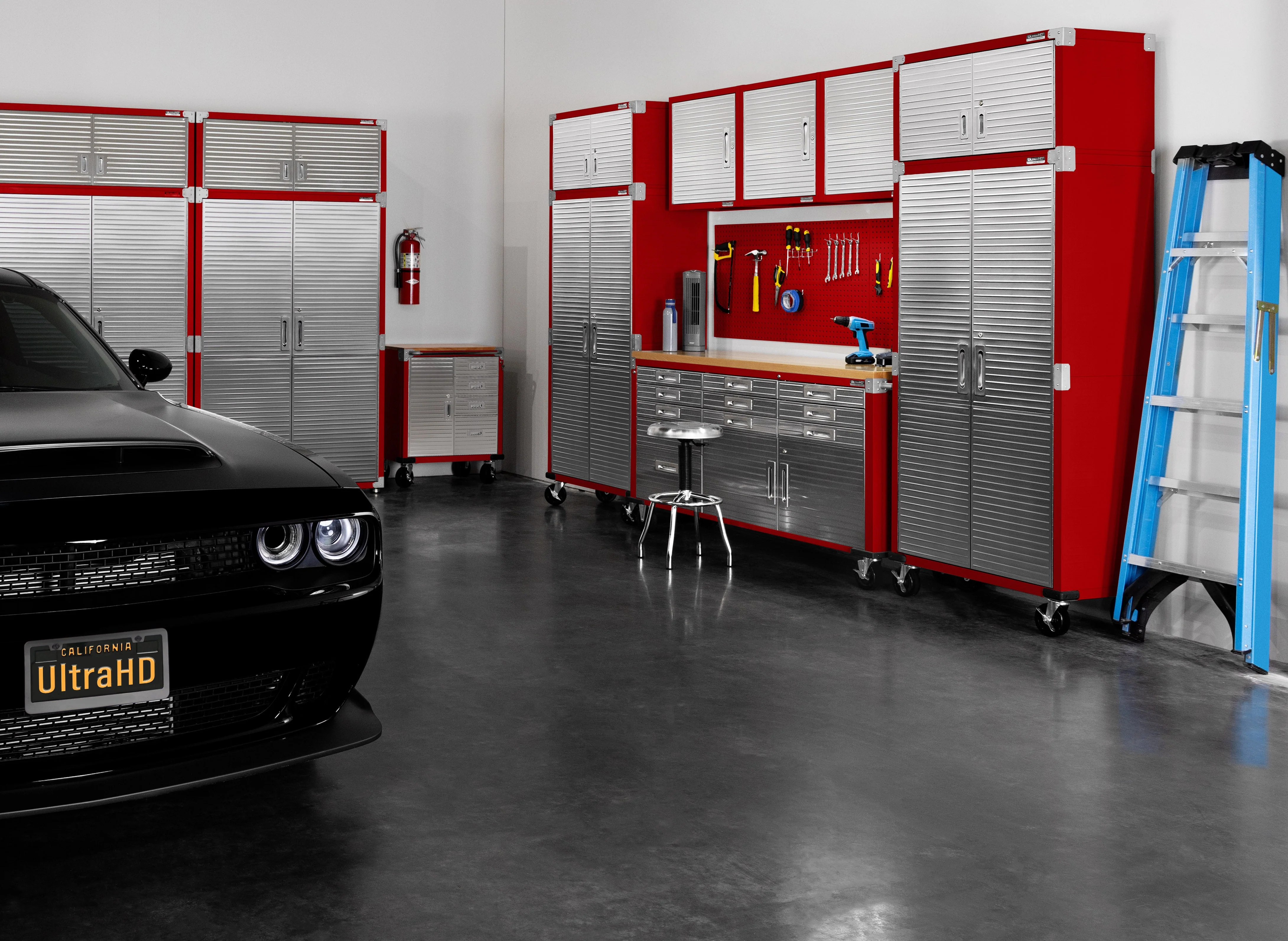 UltraHD® 8-Piece Rolling Storage Cabinet System, Red - Image 9