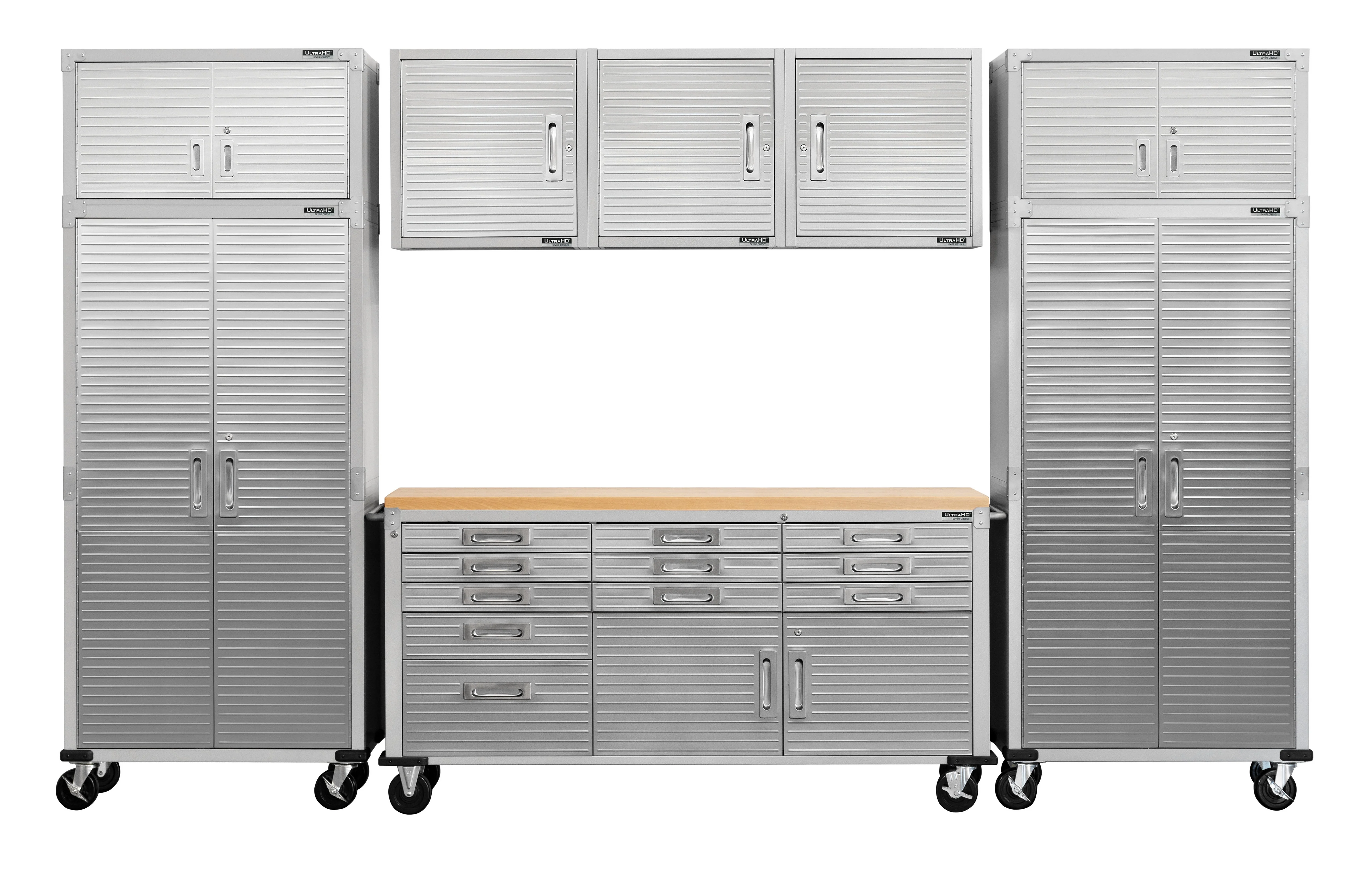 UltraHD® 8-Piece Storage Cabinet System with Rolling Workbench - Image 5