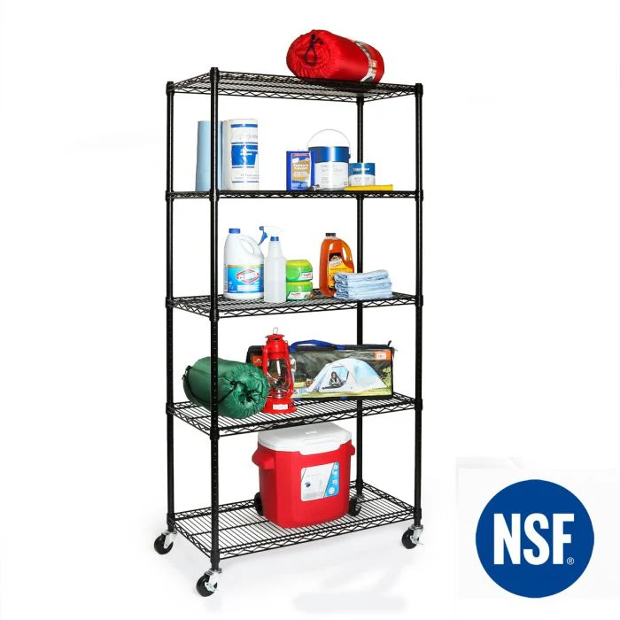 UltraDurable® 5-Tier NSF-Certified Steel Shelving, Black - Image 5