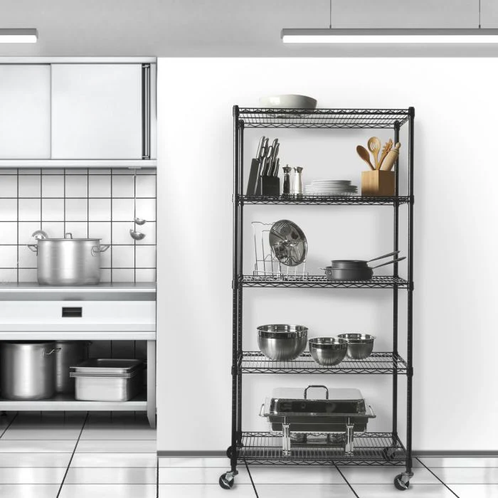 UltraDurable® 5-Tier NSF-Certified Steel Shelving, Black - Image 8