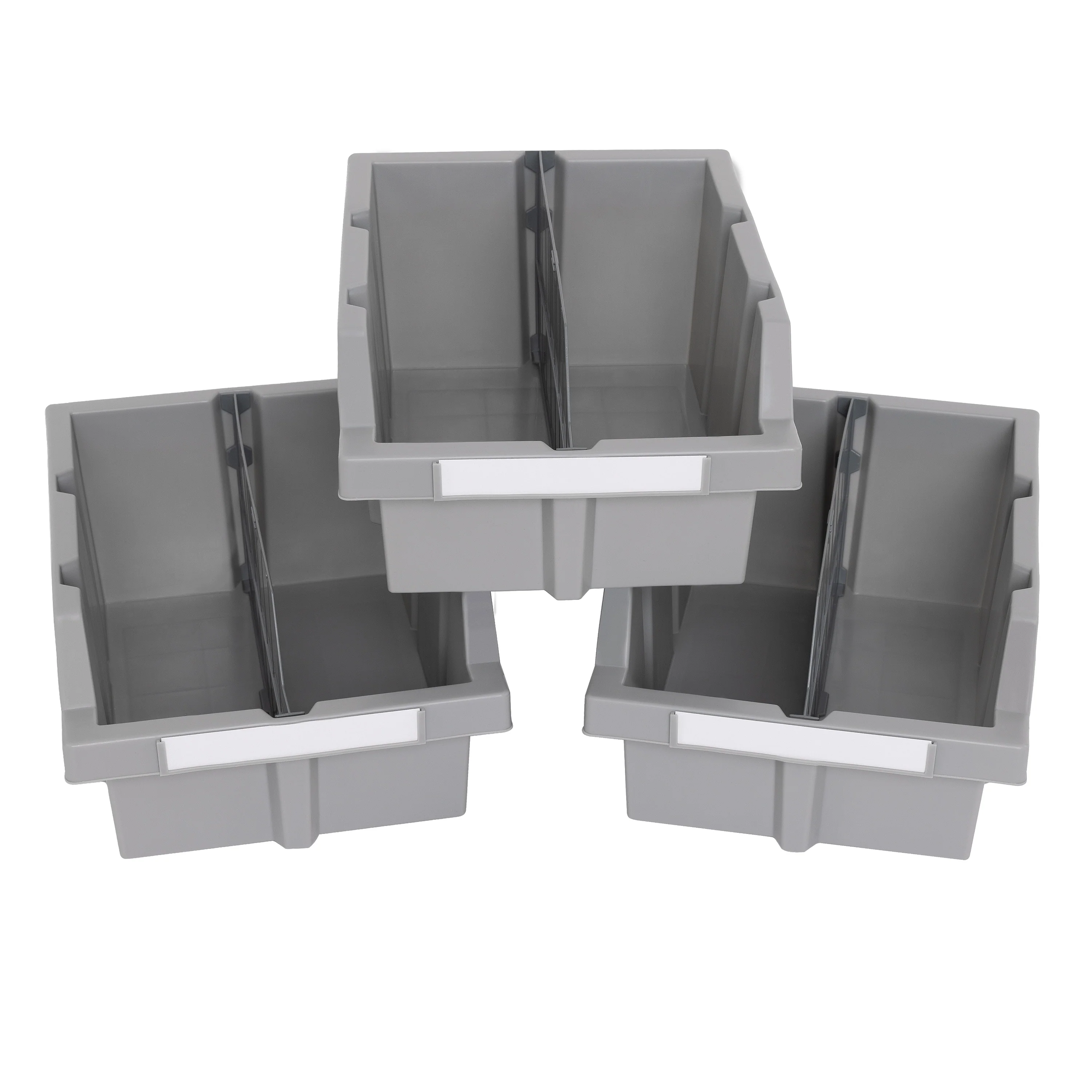 Grey Bin Rack Dividers for Commercial Bin Rack (6-Pack) - Image 3