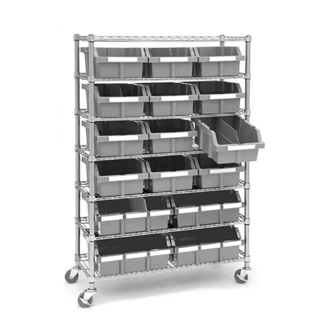 Grey Bin Rack Dividers for Commercial Bin Rack (6-Pack) - Image 5