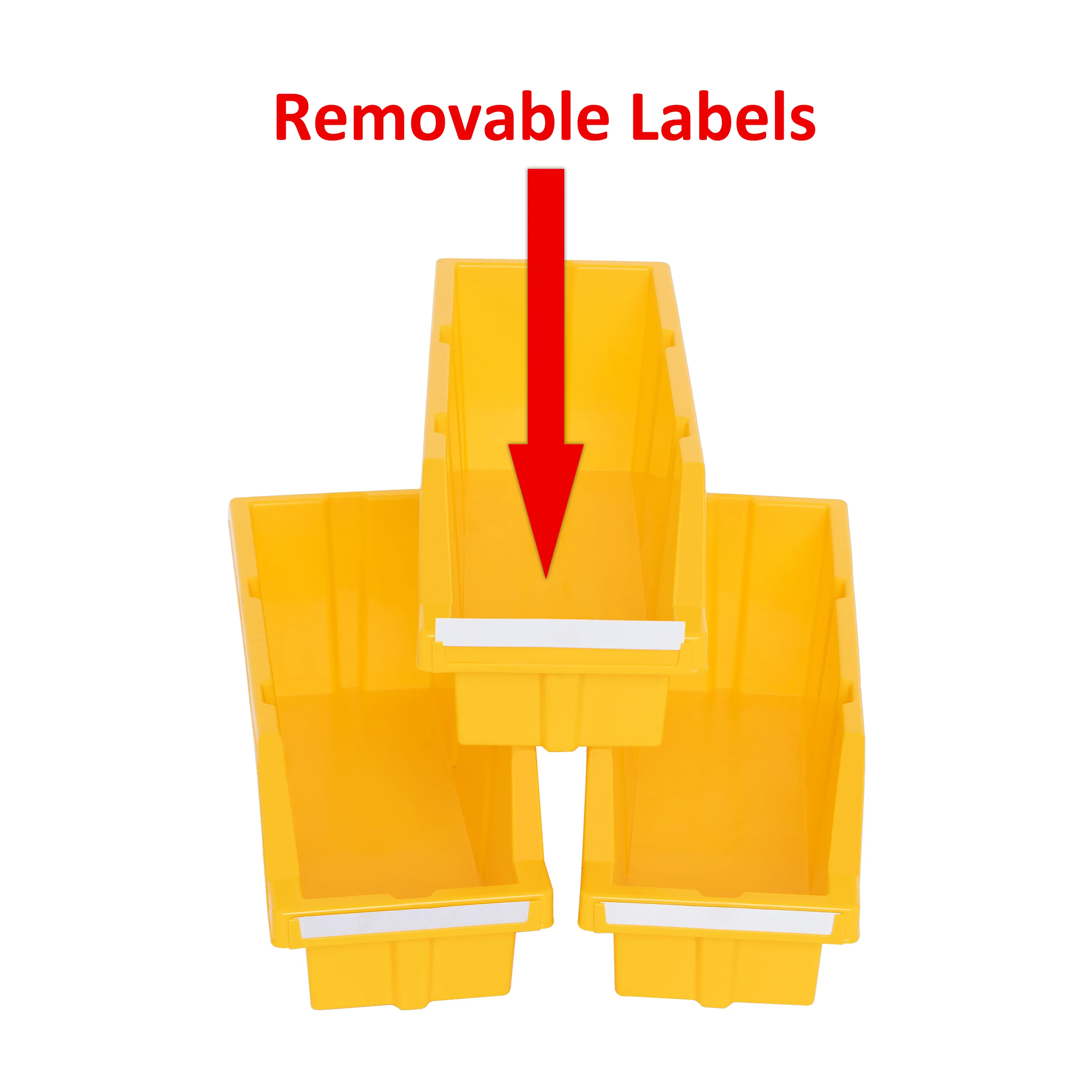 Medium Yellow Bins for Commercial Bin Rack, Medium (3-Pack) - Image 2